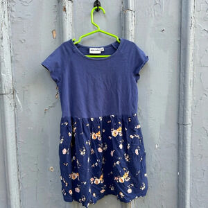 Mini Rodini Navy  Floral Dress, size 8/9